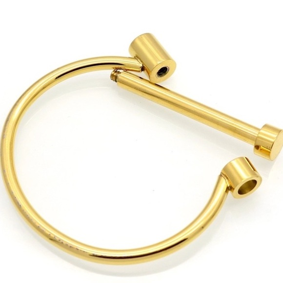 Stainless Steel Gold Screw Bracelet - Picture 2 of 3